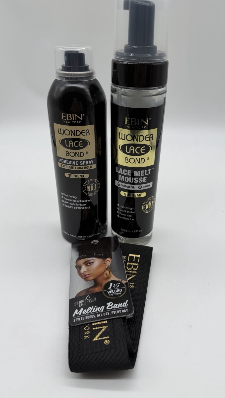 EBIN Wonder Lace Bond Adhesive Spray Lace Melt Mousse Melting Band Set