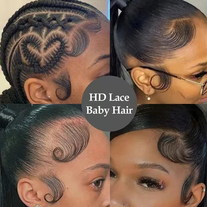 Invisible Baby Hair Lace Edge Stripes Reusable Remy Human Hair Piece Black Women