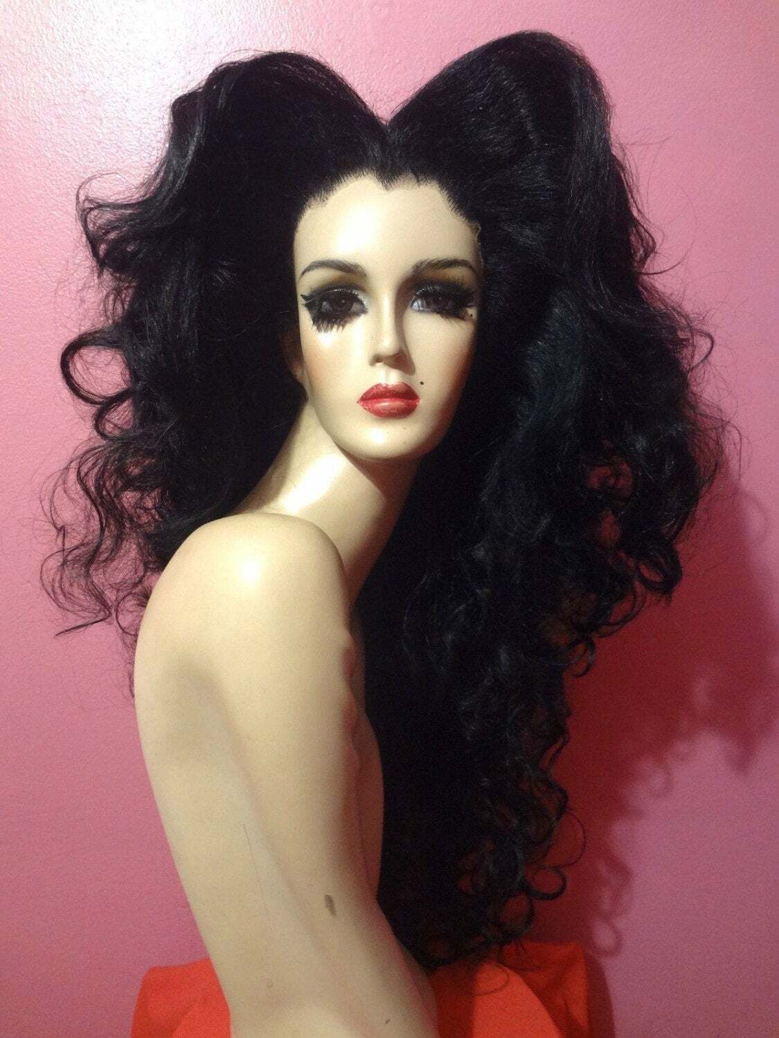 Wavy Center Part DRAG QUEEN WIG! Lace Front Kim Kardashian Jet Black ALL COLORS
