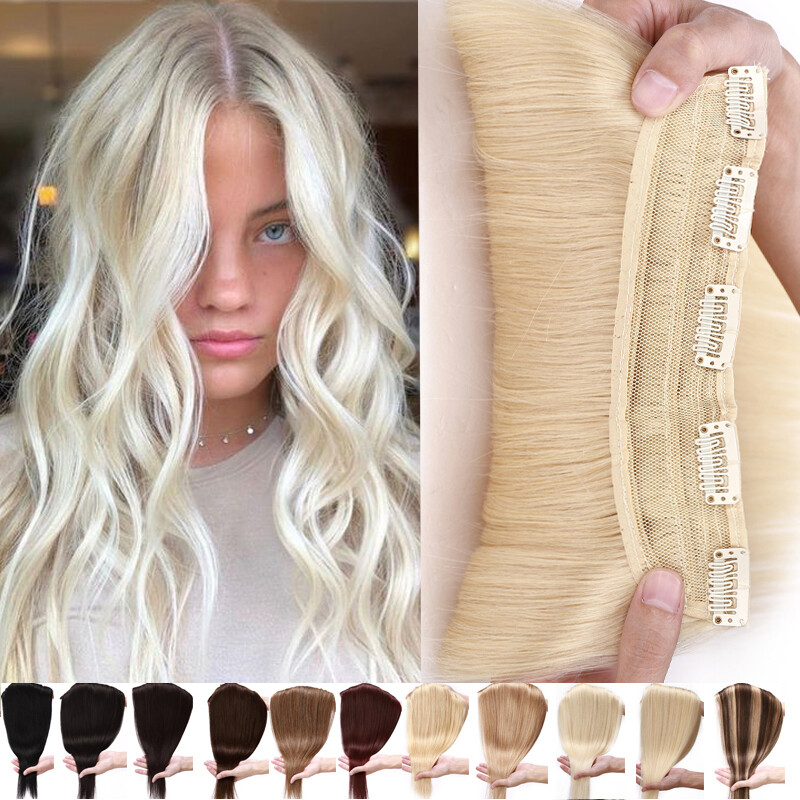 One Piece THICK 100% Real Clip in Remy Human Hair Extensions 3/4 Full Head Short