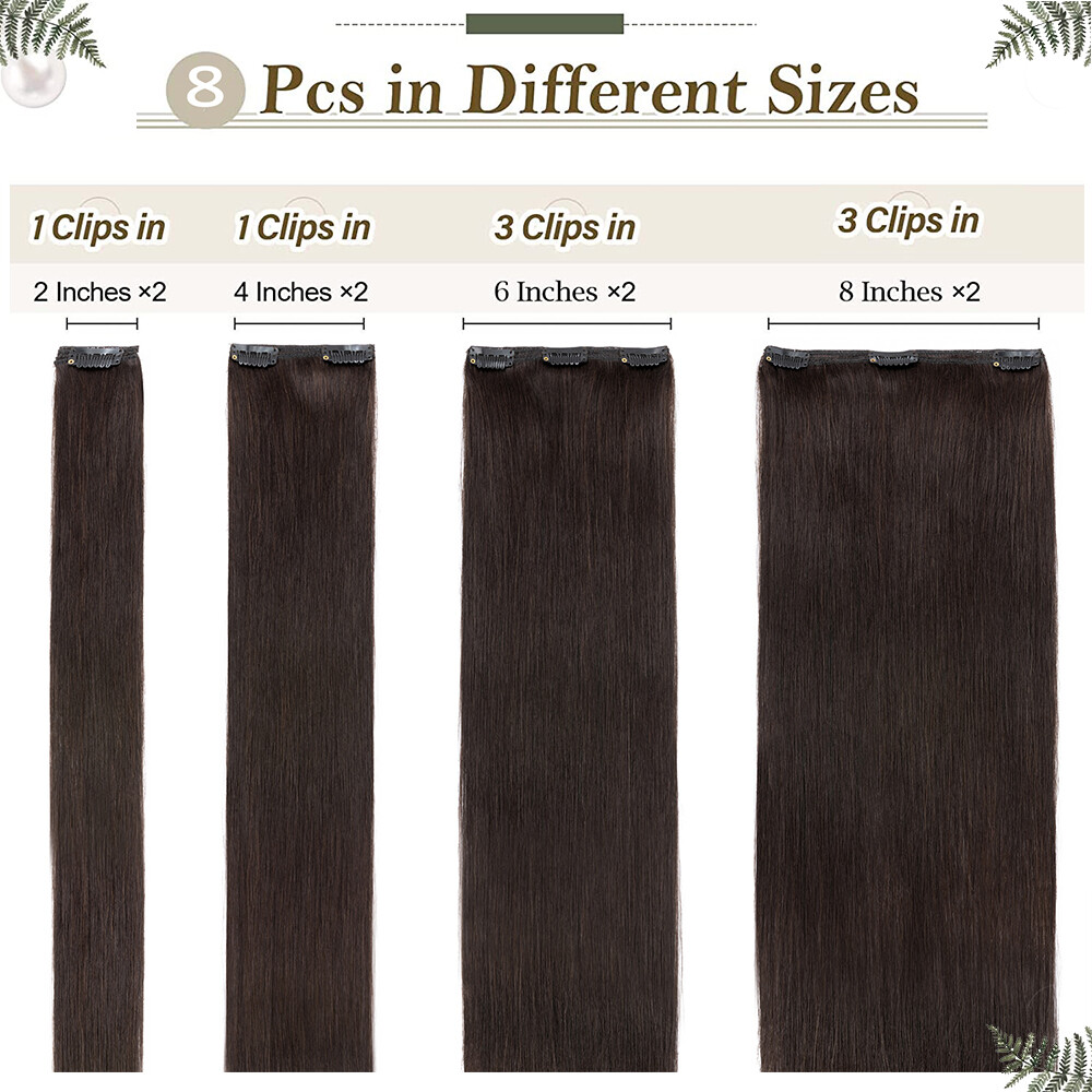 Luxury THICK Double Weft Clip In 100% Real Remy Human Hair Extensions Full Head