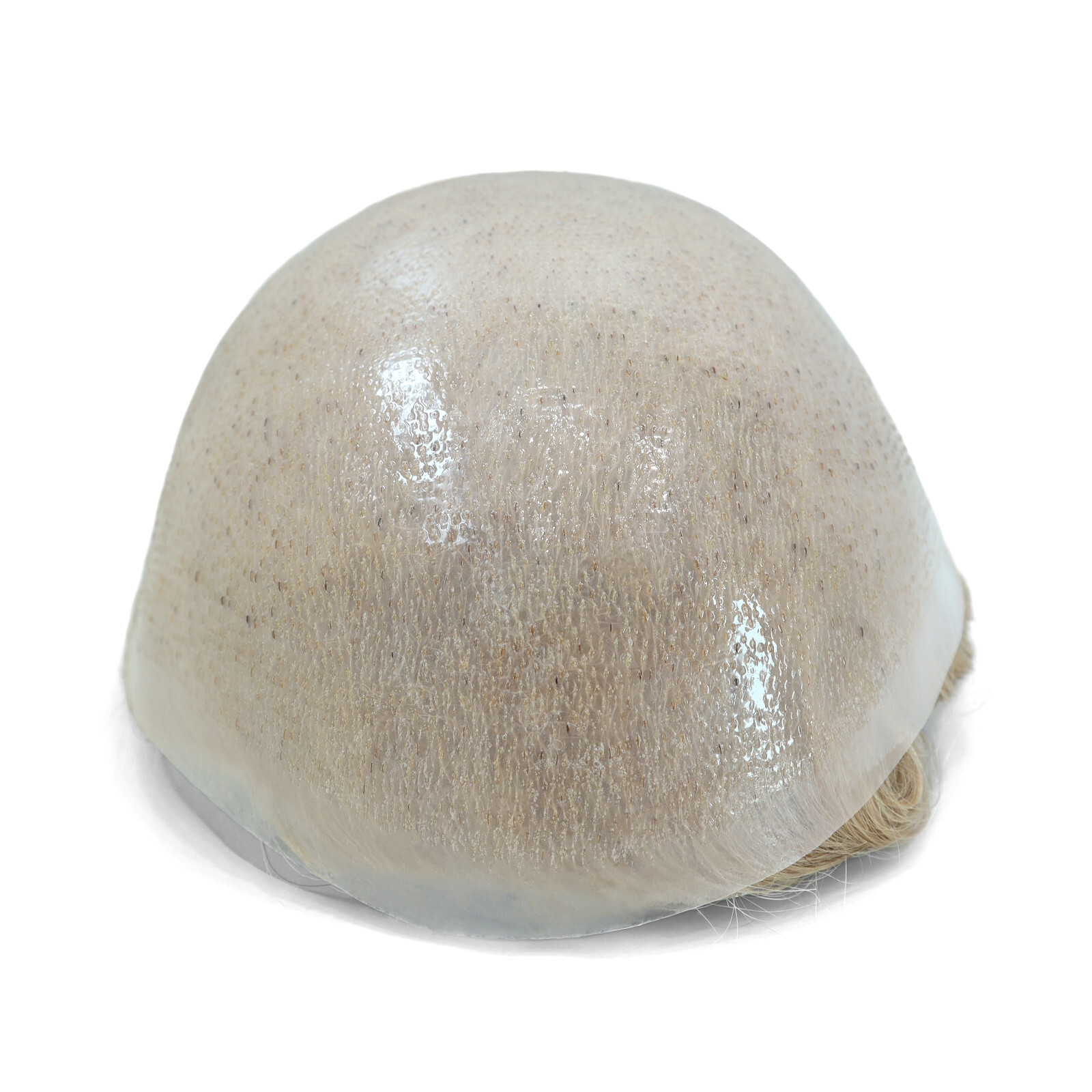 Natural Mens Toupee 0.08mm Thin Skin Human Hair Replacement System Hairpiece#22R