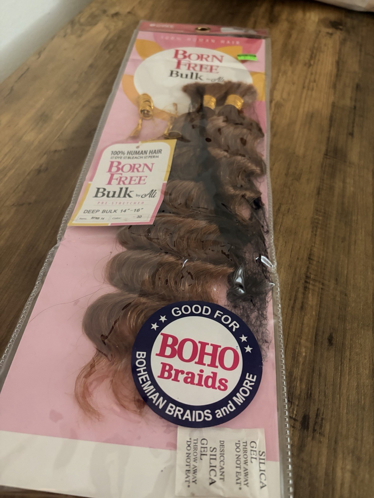 Born Free Deep Bulk 100% Human Hair Extension 14-16″ Curly #30 Boho Braids