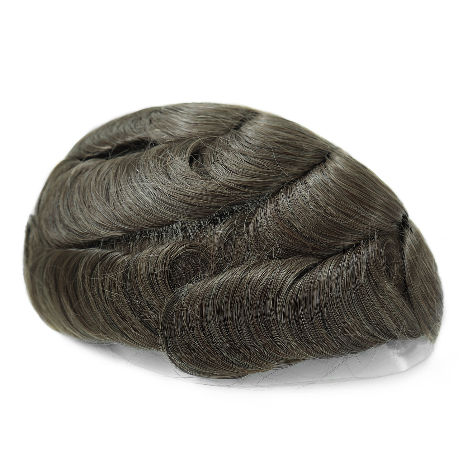 Toupee for Men Human Hair Replacement System Injection Skin Brown Hair Piece #7