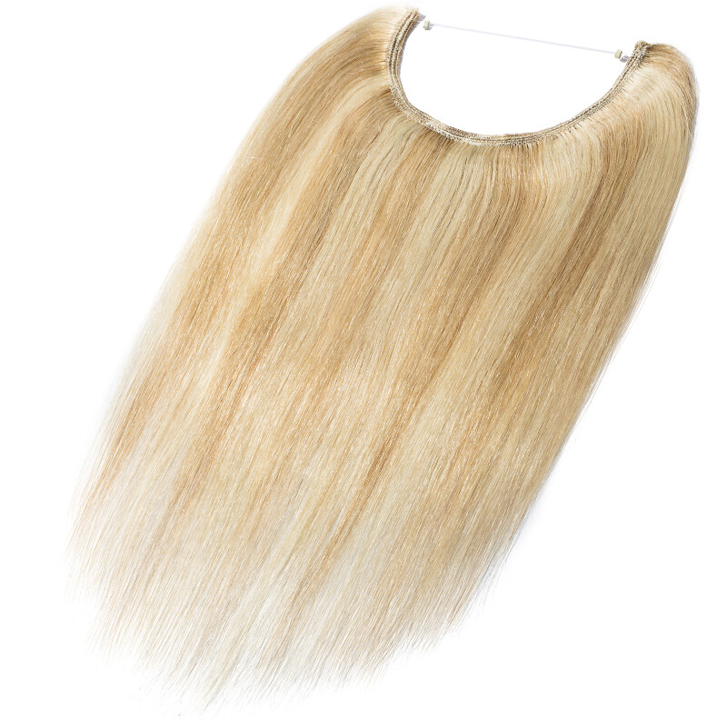 Thick Wire Hair Extensions Flip In 100% Remy Human Hair Hidden One Piece Weft US