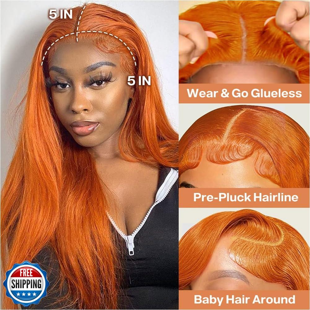 Ailwelia Wear and Go Glueless Bob Wig Human Hair 200% Density 5×5 HD Lace Clo