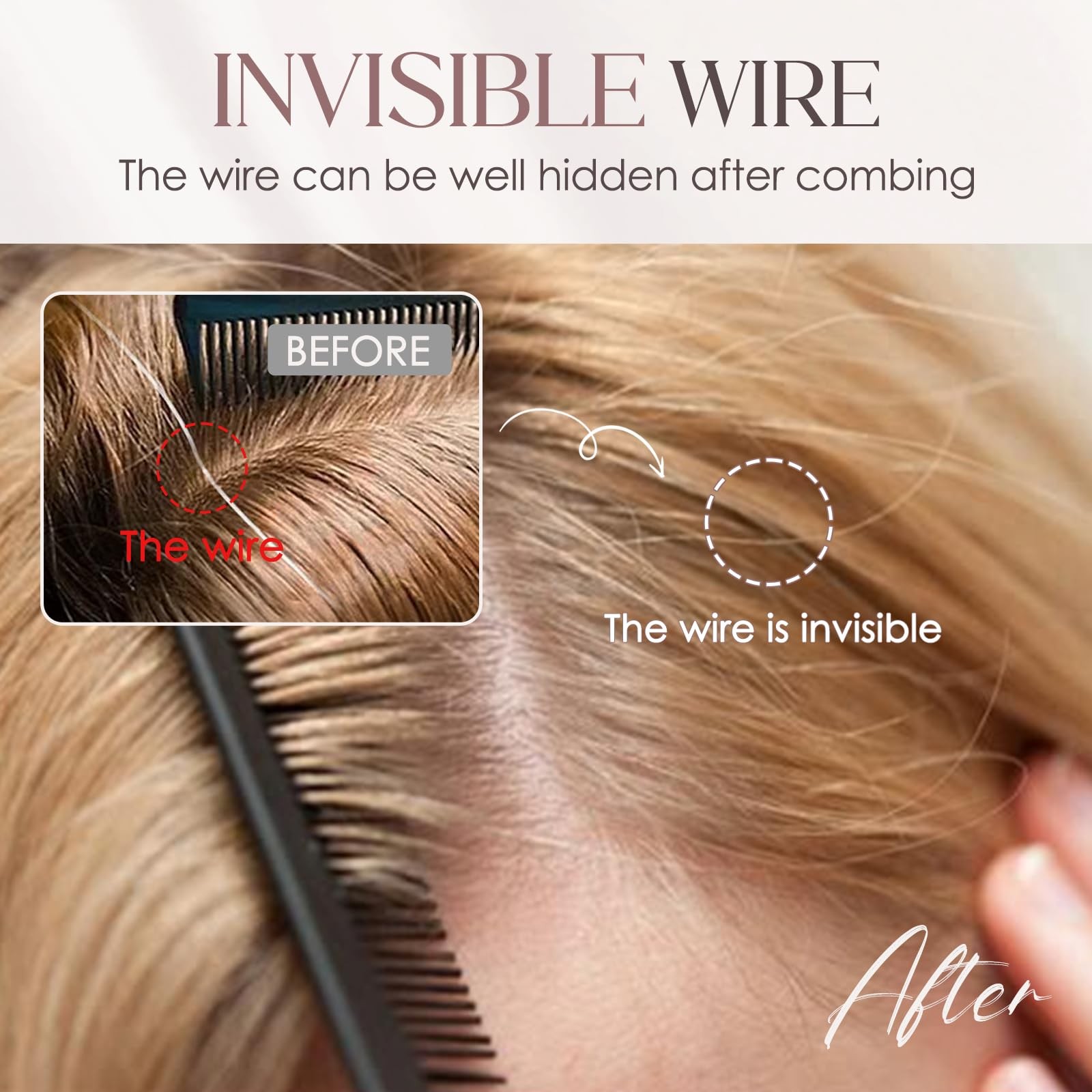 My-Lady Wavy Halo Hair Extensions Real Human Hair For Women Medium Brown Clip