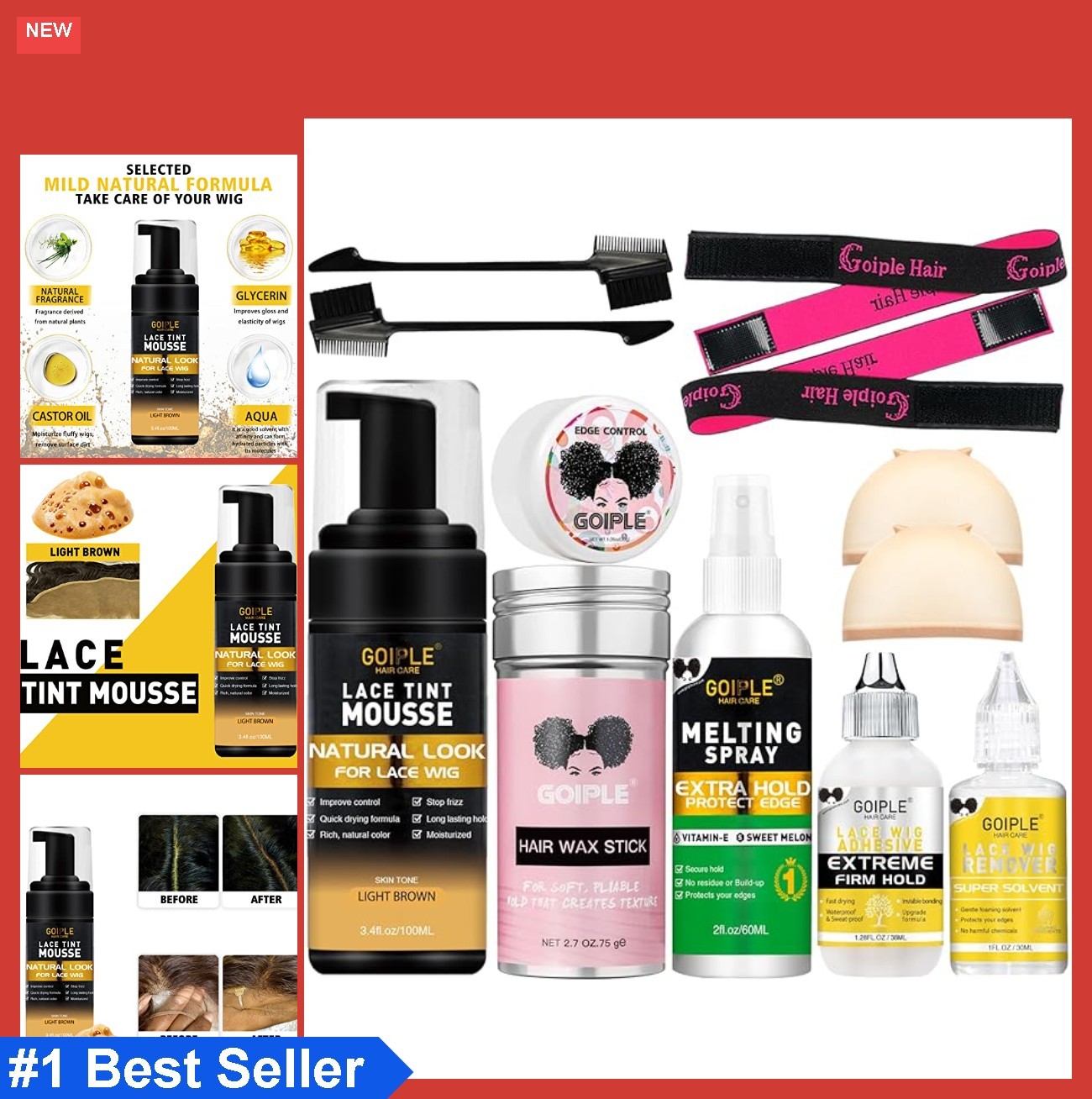 Lace Tint Melting Mousse Wig Adhesive Kit Hairpieces Toupees Edge Control Wax