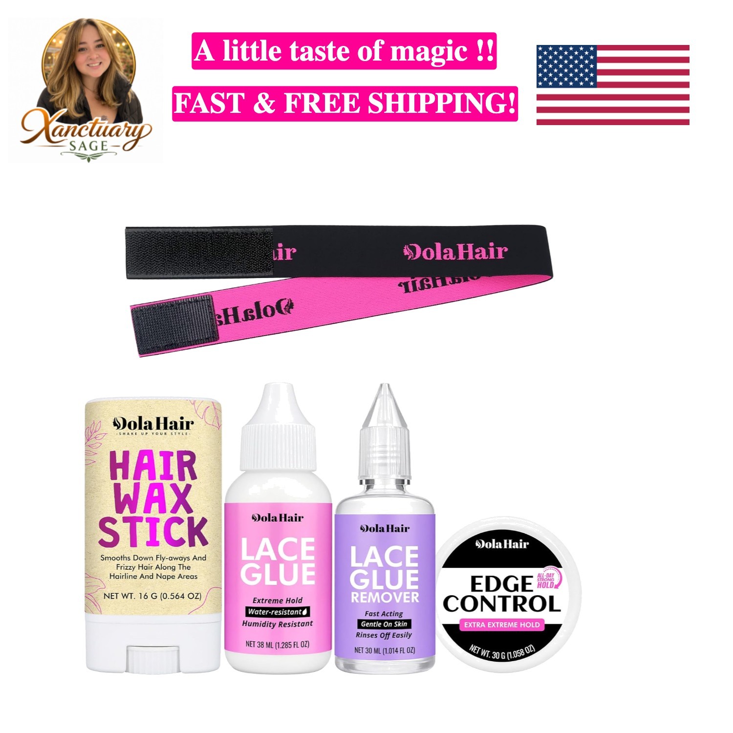 Lace Wig Glue Kit – Waterproof Lace Front Adhesive for Wigs Glue Kit-5pcs