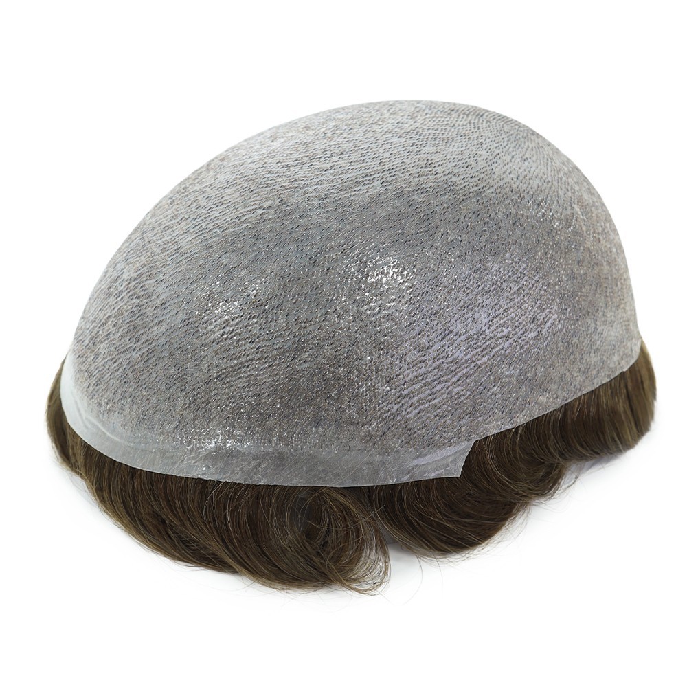 Mens Toupee Human Hair Replacement System 0.05mm Thin Skin BIO Hairpieces Mirage