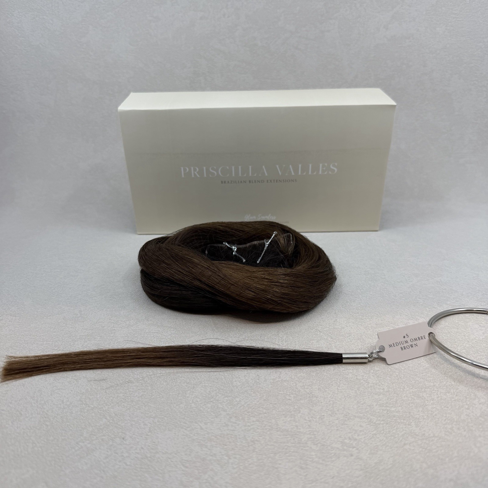 Glam Seamless x Priscilla Valles Tape In Hair Extension 25″ #5 Med Brown Ombré