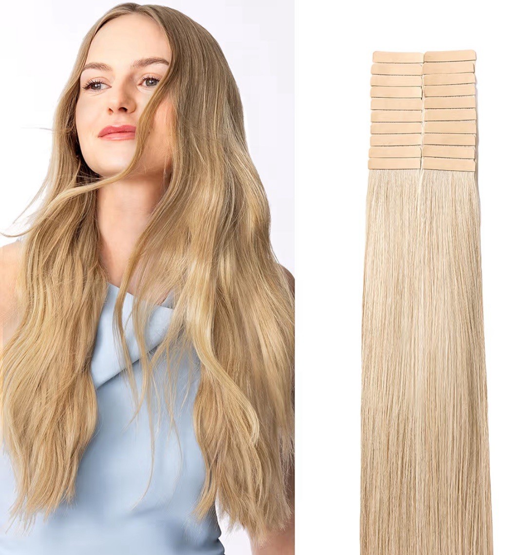Luxy Tape-In Hair Extension Collection 24″, 50g, Beige Blonde, 20 pieces