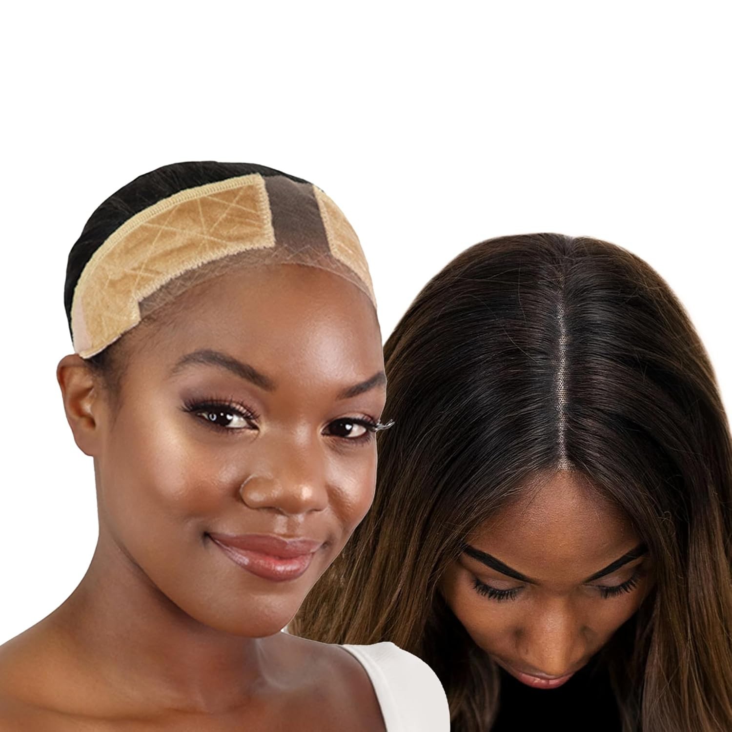 Lace Wig Grip Band for Women, Adjustable Velvet Headband, 2 Pack