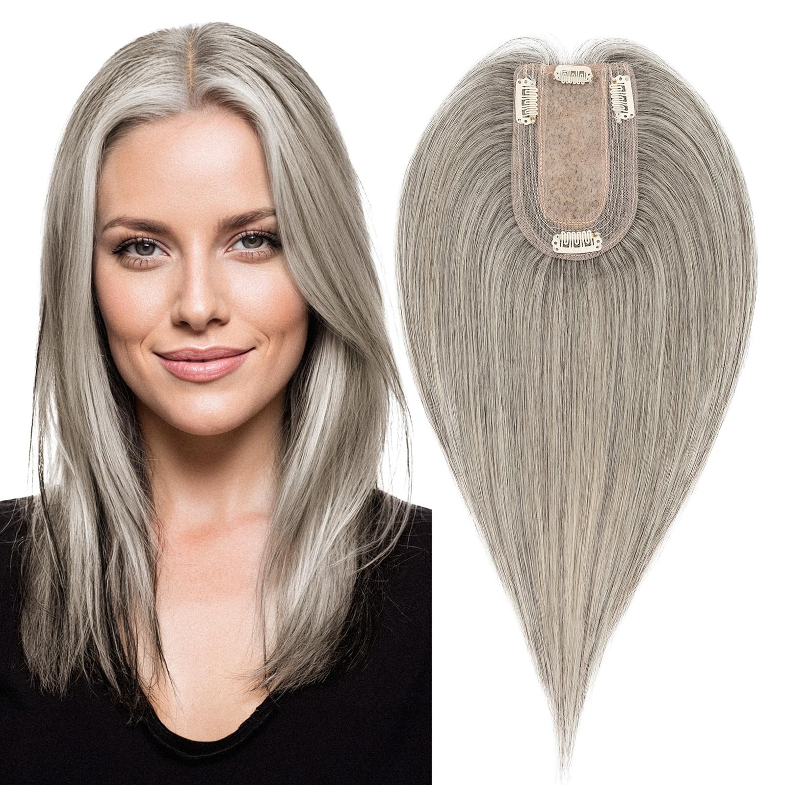 My-Lady Human Hair Toppers For Women Real Human Hair Thin 7 13Cm Silk Base Lace
