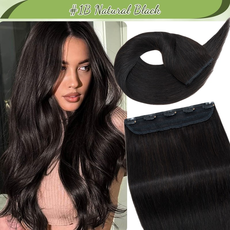 CLEARANCE Clip in on One Piece Real Remy Human Hair Extensions Full Head Thick