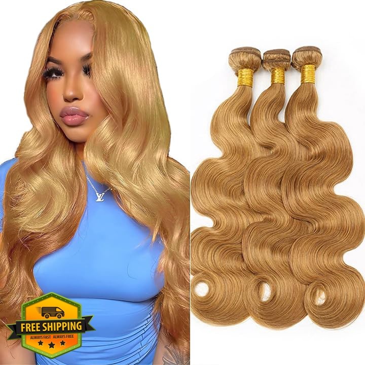 Shoaiye #27 Honey Blonde 14-18 Inch Body Wave Human Hair Bundles