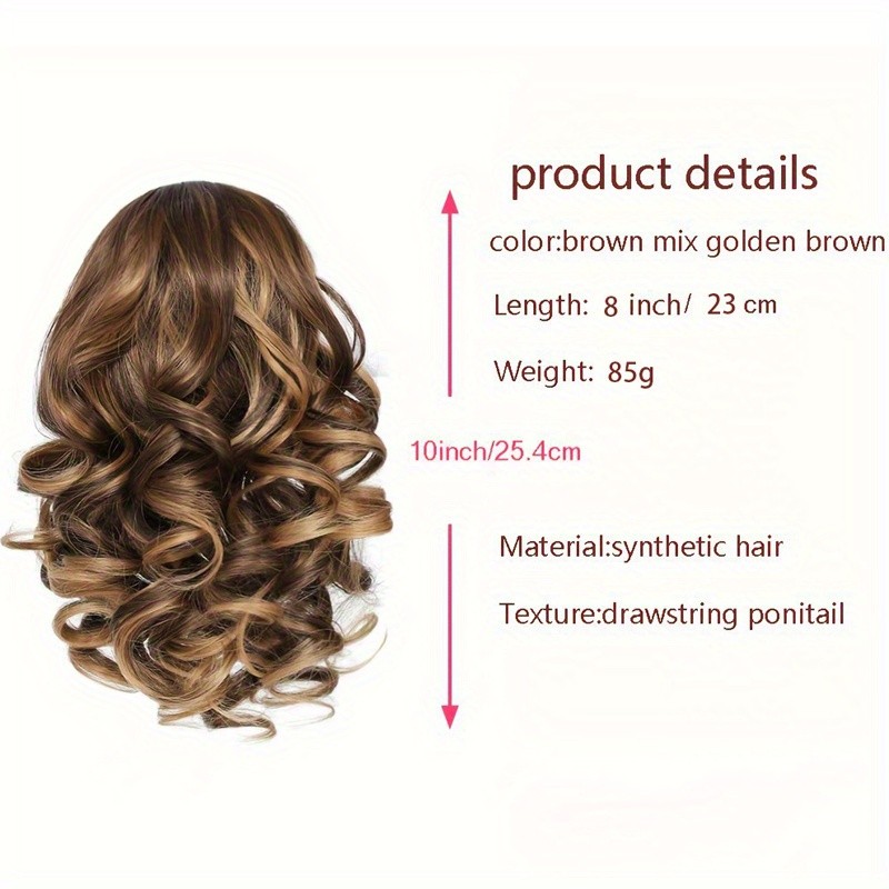Curly Wave Clip-In Ponytail Hair Extensions for Women – High-Temperature Fiber