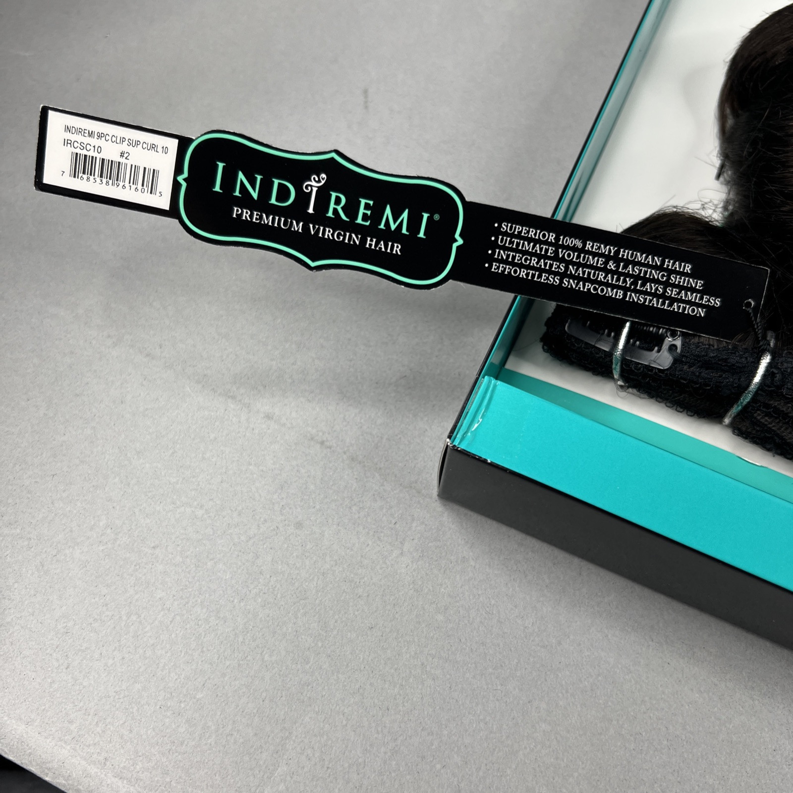 Indi Remi 9 Pc 10” Clip-in #2 Dark Brown Super Romance Curl Human Virgin Hair