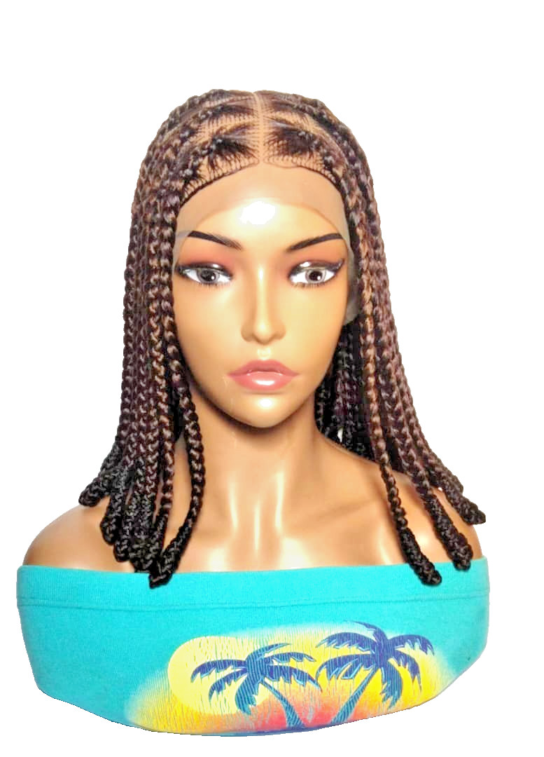Braided Wig. Large Knotless Braids. Full Lace with Baby Hair. Wrapped Ends