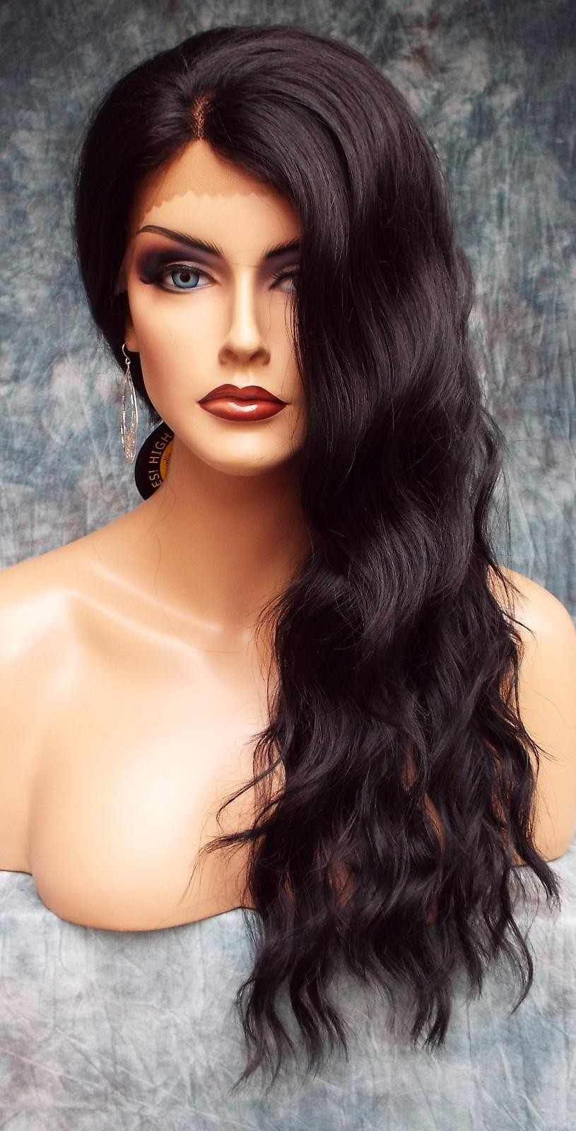 LACE FRONT HAND TIED EAR 2 EAR LACE HEAT FRIENDLY #1B SOFT BLACK WIG US SELL 454