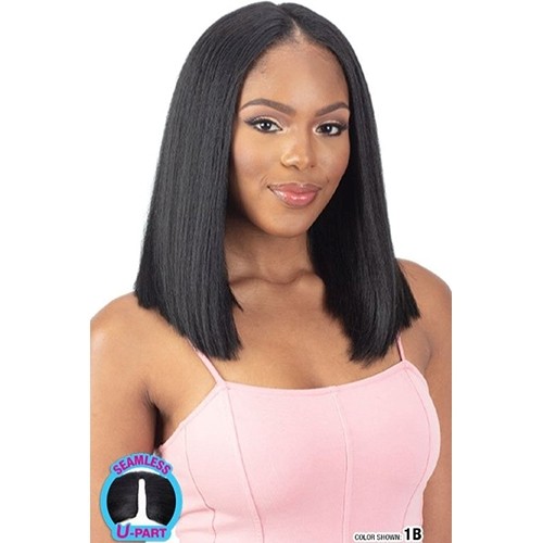 U-Part wig with a narrow u-part opening-Natural yaky straight 14″