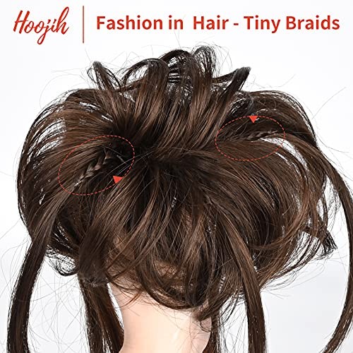 1 Pack Messy Bun Hair Piece – Warm Brown with Little Black – Warm Brown