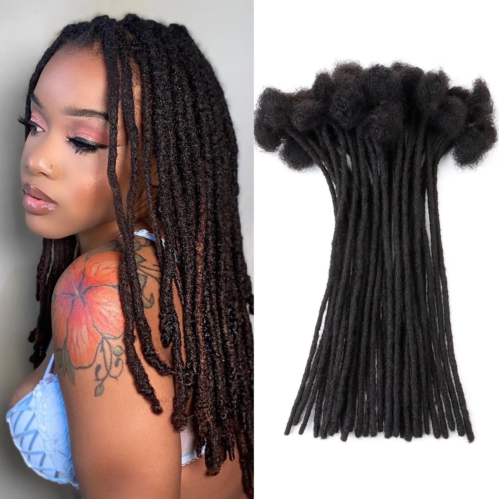 Sheasculpt Loc Extensions Human Hair 0.4Cm0.6 Cm0.8Cm Width 4-18Inch 10 20 40