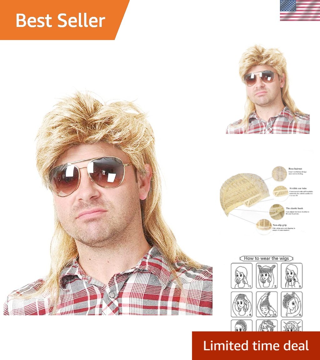 Modern Mullet Wig Light Blonde – Fun Accessory for 80s Disco and Rock Shows