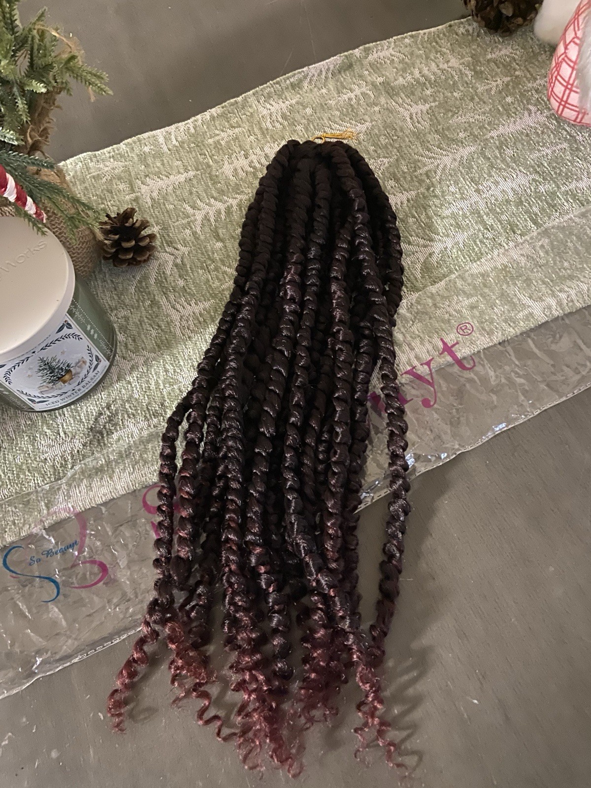 So Beauty Curly Braids Hair Extension Ombre Black Burgundy Braids Extensions