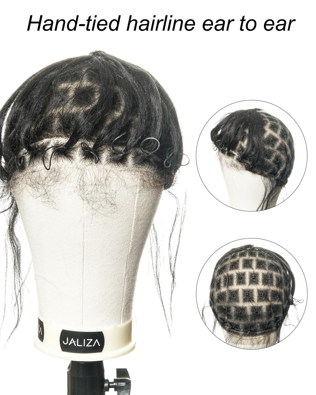 HD Full Lace Wig Cap with Human Hair Baby Hair 13×1 Hand-Tied Lace Area Glueless