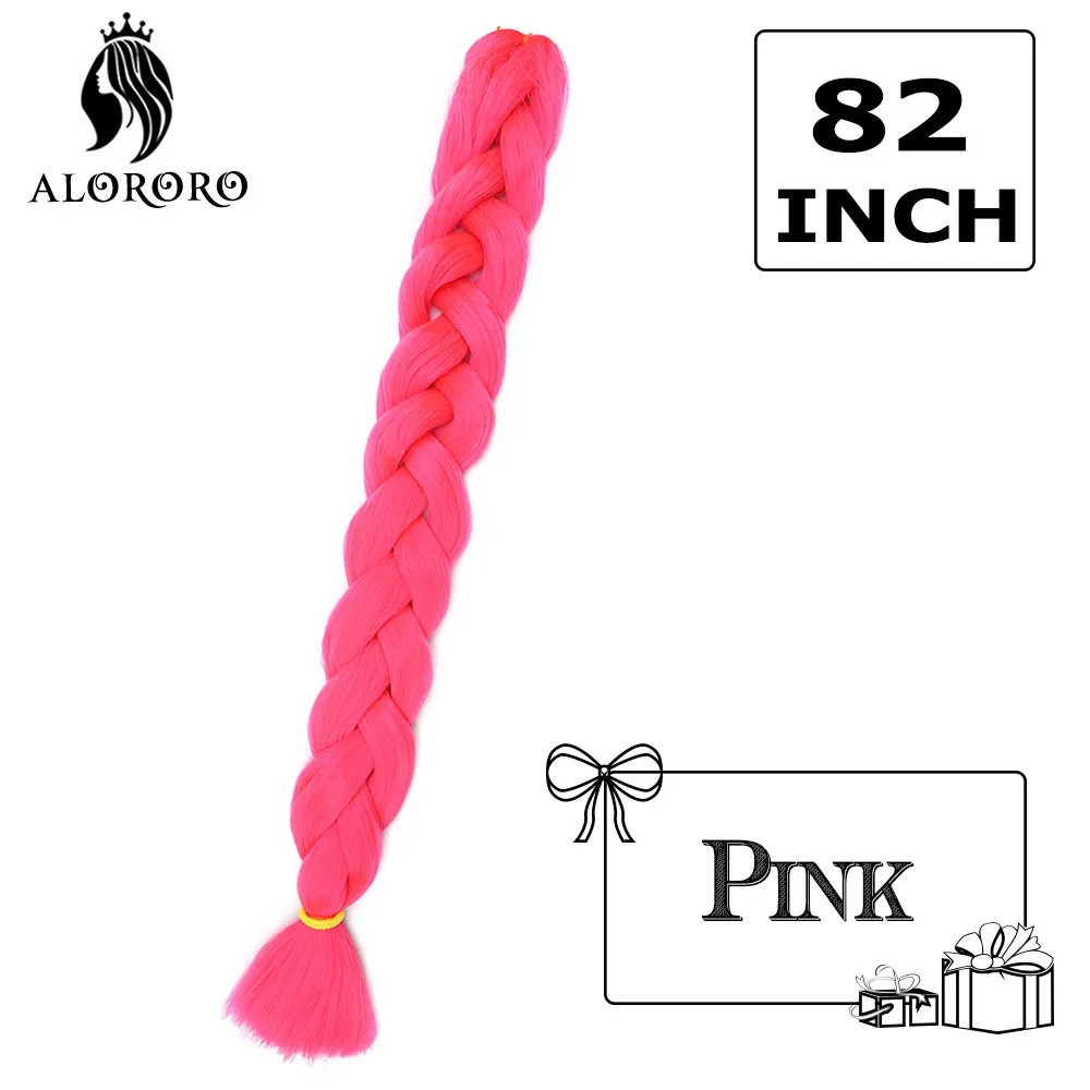 Alororo Synthetic 82 Inch Jumbo Braid Hair High Temp Fiber Purple Red