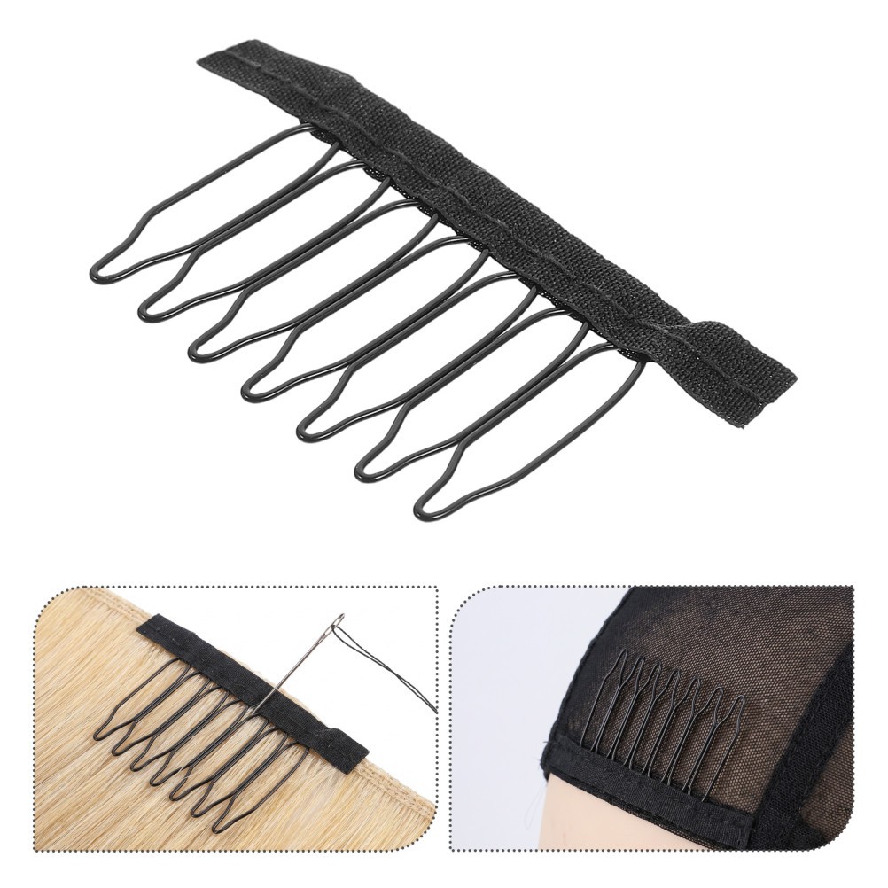 40Pcs Black Wig Clips Steel Fabric Reusable Hair Clips for Wig Support