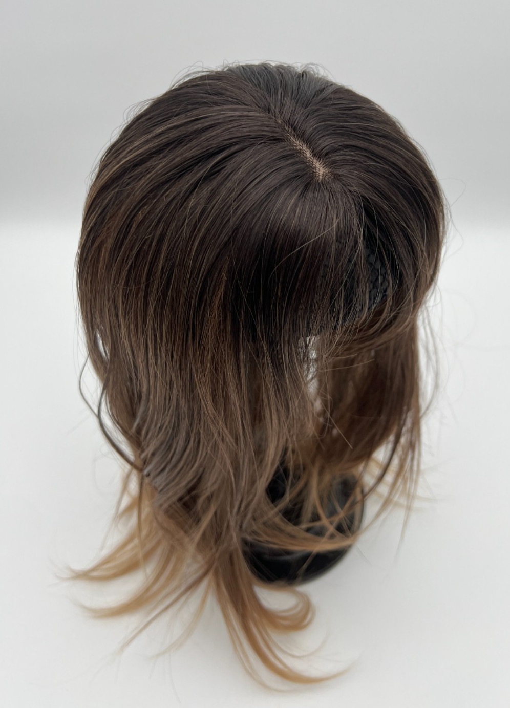 Dark Brown Dark Roots Long Straight 18in Women Premium Hair Topper