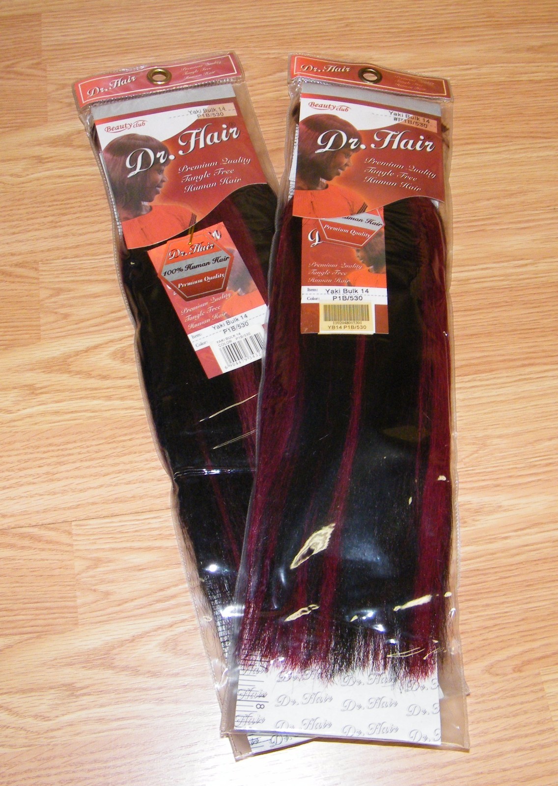 Lot of 2 Dr. Hair Beauty Club Yaki Bulk 14 (P1B/530) 100% Human Hair Extensions