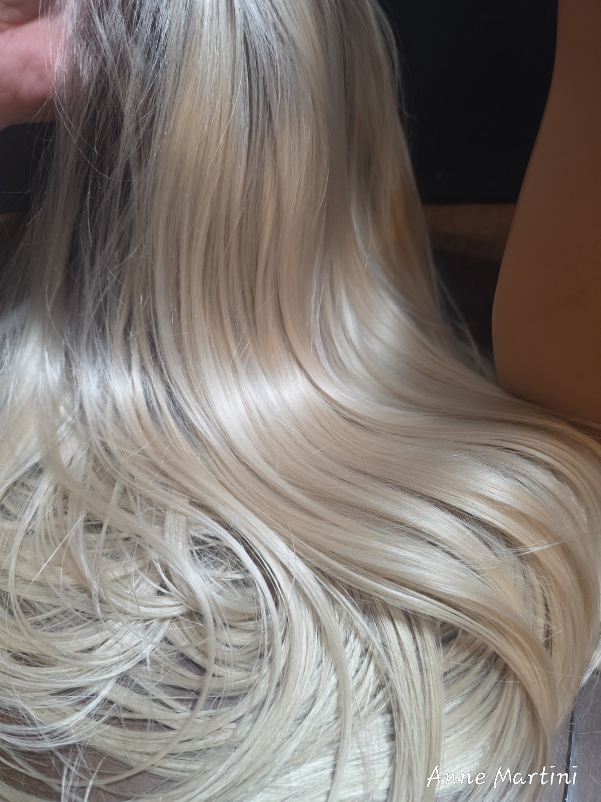 CSC LUNA Lace Front Synthetic Straight Wig Layered Free-Part Blonde Long