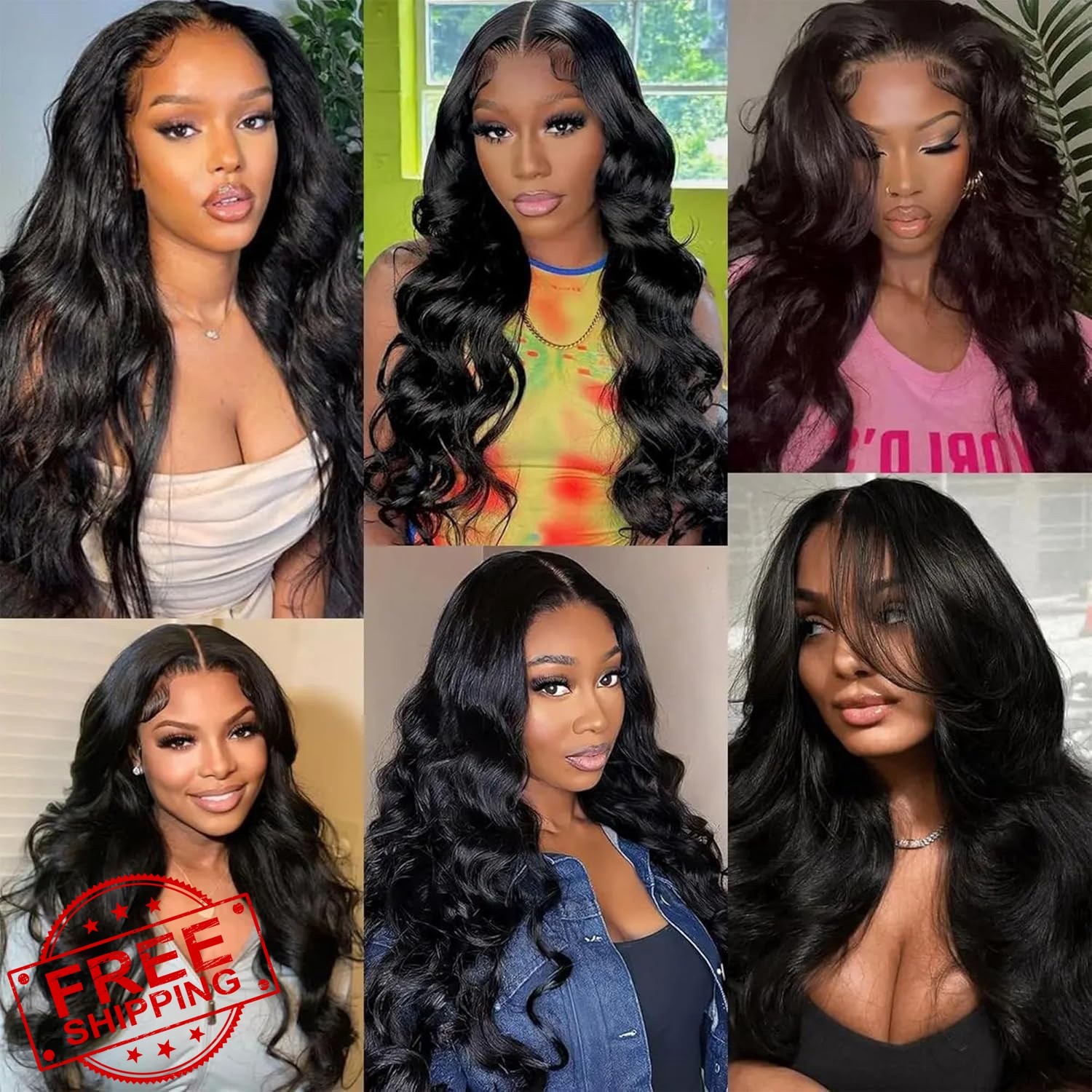 Seeuiegam Body Wave Human Hair 20 22 24 Inch Black-B