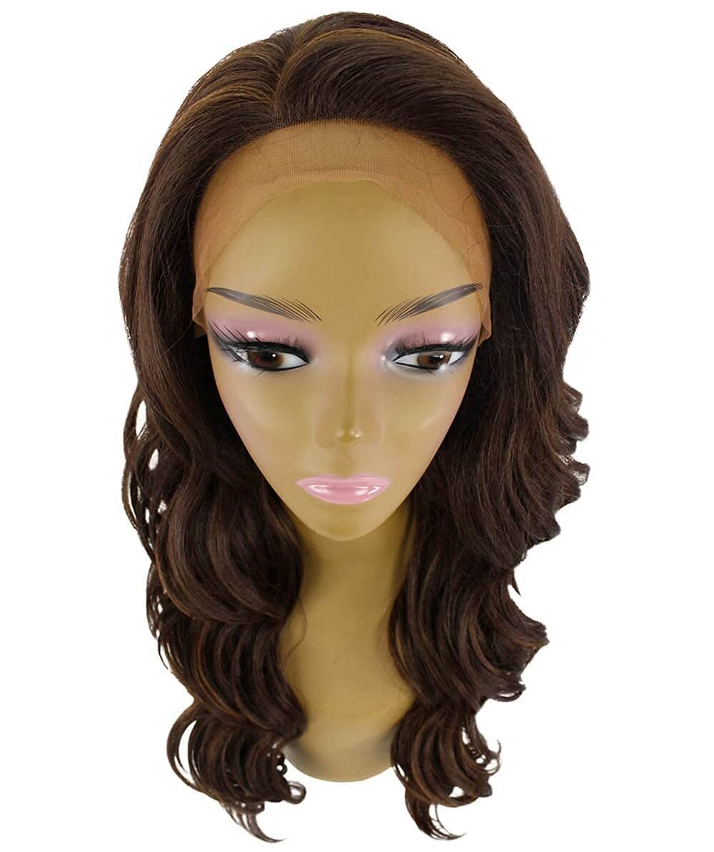 LUXLUXE Lucinda Wavy 23″ Long 4X4 Hand-Tied Lace Front Wig, Good Heat Resistant