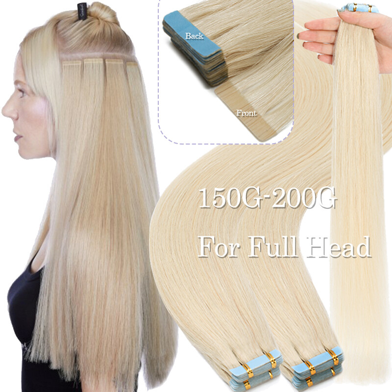 Tape in Hair Extensions 100% Real Remy Human Hair Skin Weft Dirty Balayage Ombre