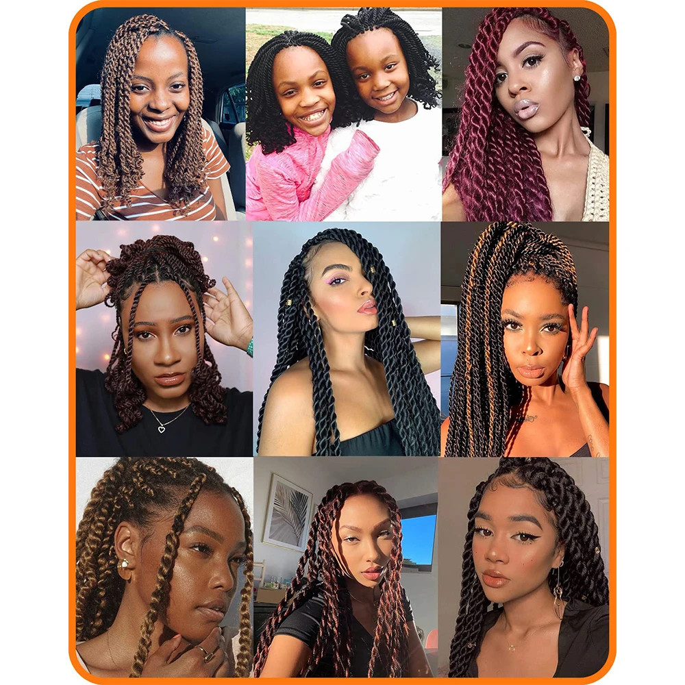 Wavy Senegalese Twist 12 Inch Crochet Braids Synthetic Braiding Hair Extensions