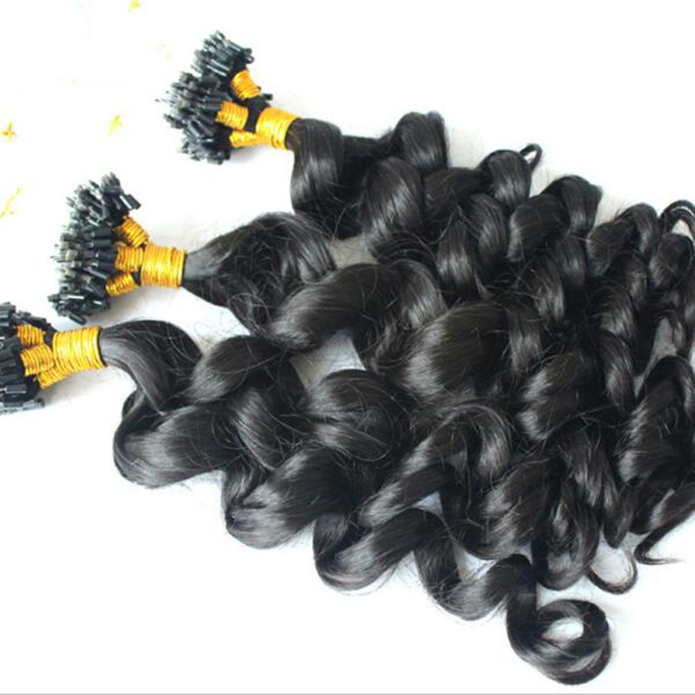 Loose Wave Micro Loop Human Hair Extension Brazilian Micro Ring Hair 100Strands