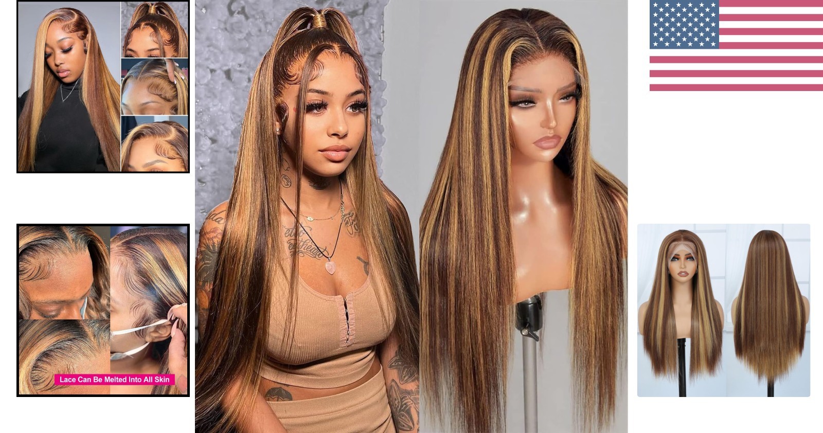 Heat-Resistant Honey Blonde Lace Front Wig – 180% Density & Versatile Style