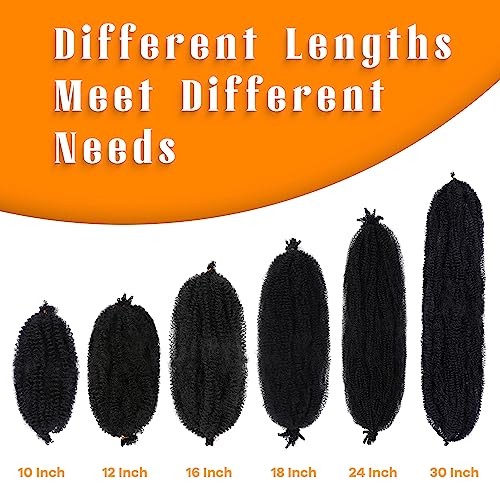 Springy Afro Twist Hair 30 Inch Pre Separated Spring 30 Inch(Pack of 3) Black