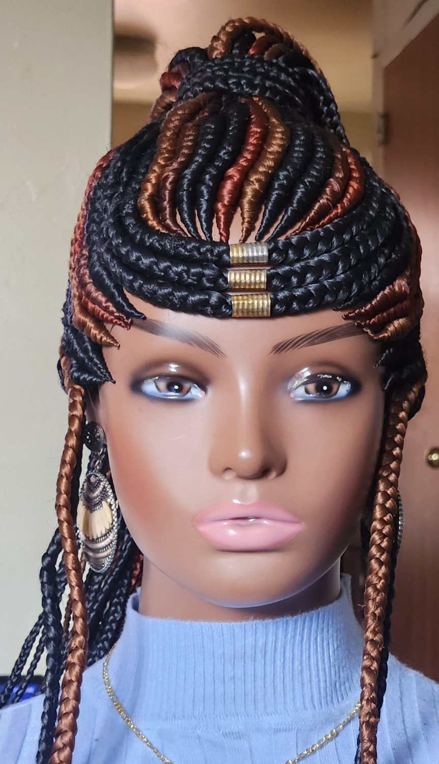 Handmade braided cornrow wig princess Multiple colors
