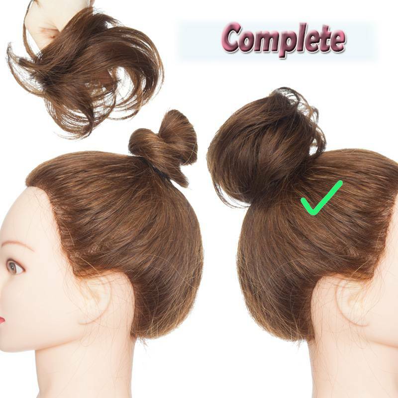 Messy Curly/Straight Bun Hairpiece 100% Remy Human Hair Piece Chignon Scrunchie