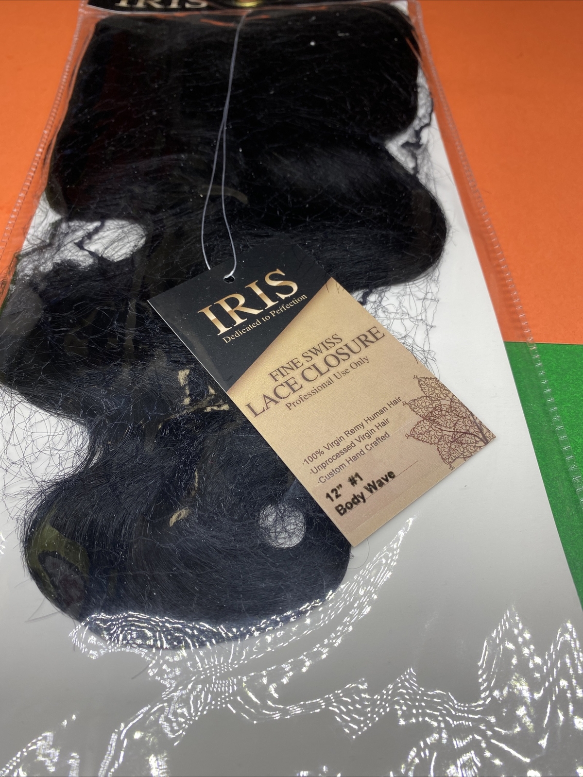 IRIS FINE SWISS LACE CLOSURE_PRE_PARTED_BODY_WAVE_12″_#1
