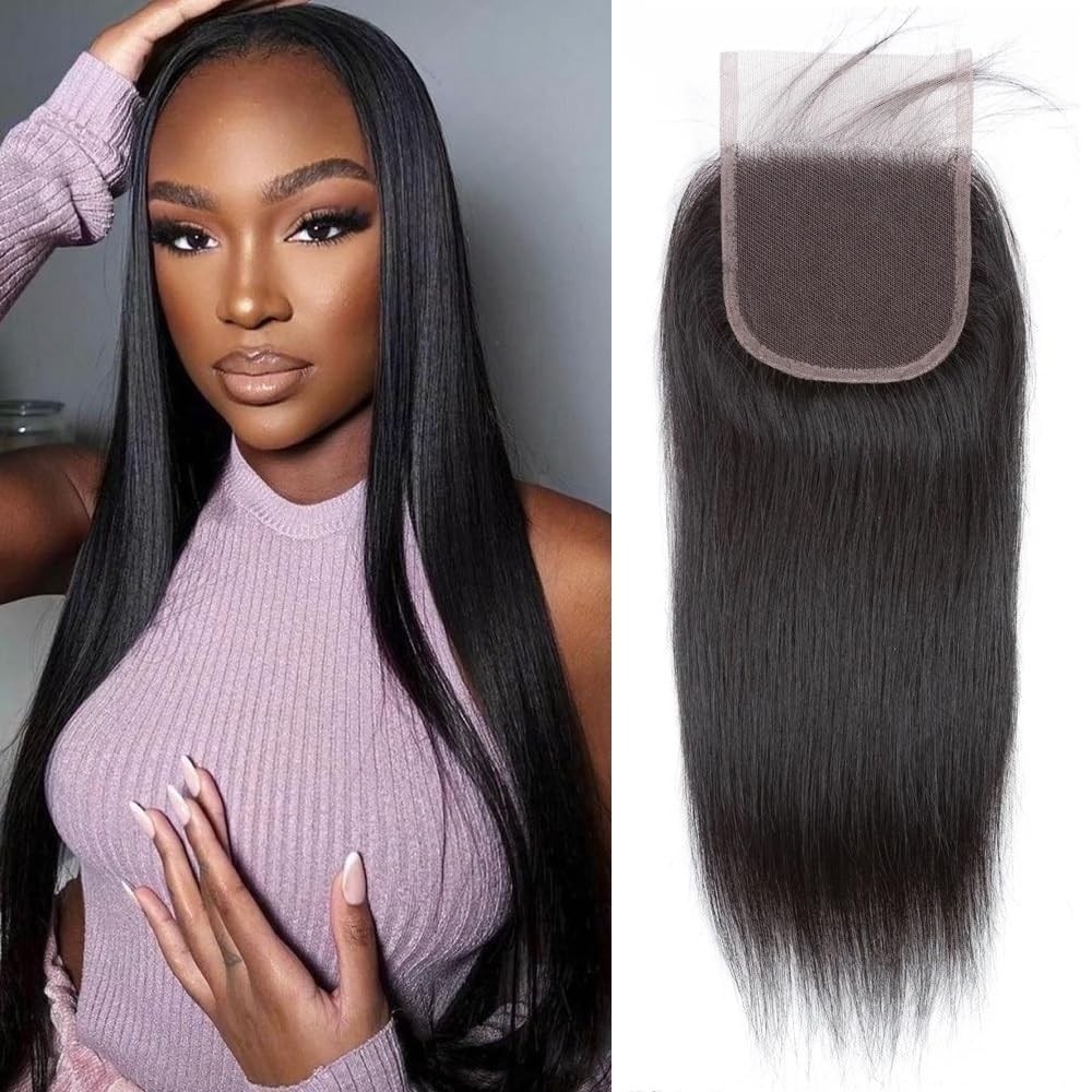 Selina Straight 4×4 HD Lace Closure 100% Brazilian Virgin Human Hair Free Part