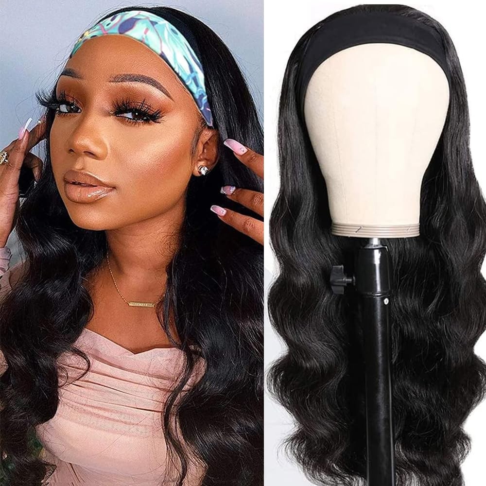 Headband Wig Human Hair Body Wave 16 Inch Glueless None Lace Front Wig Brazil…