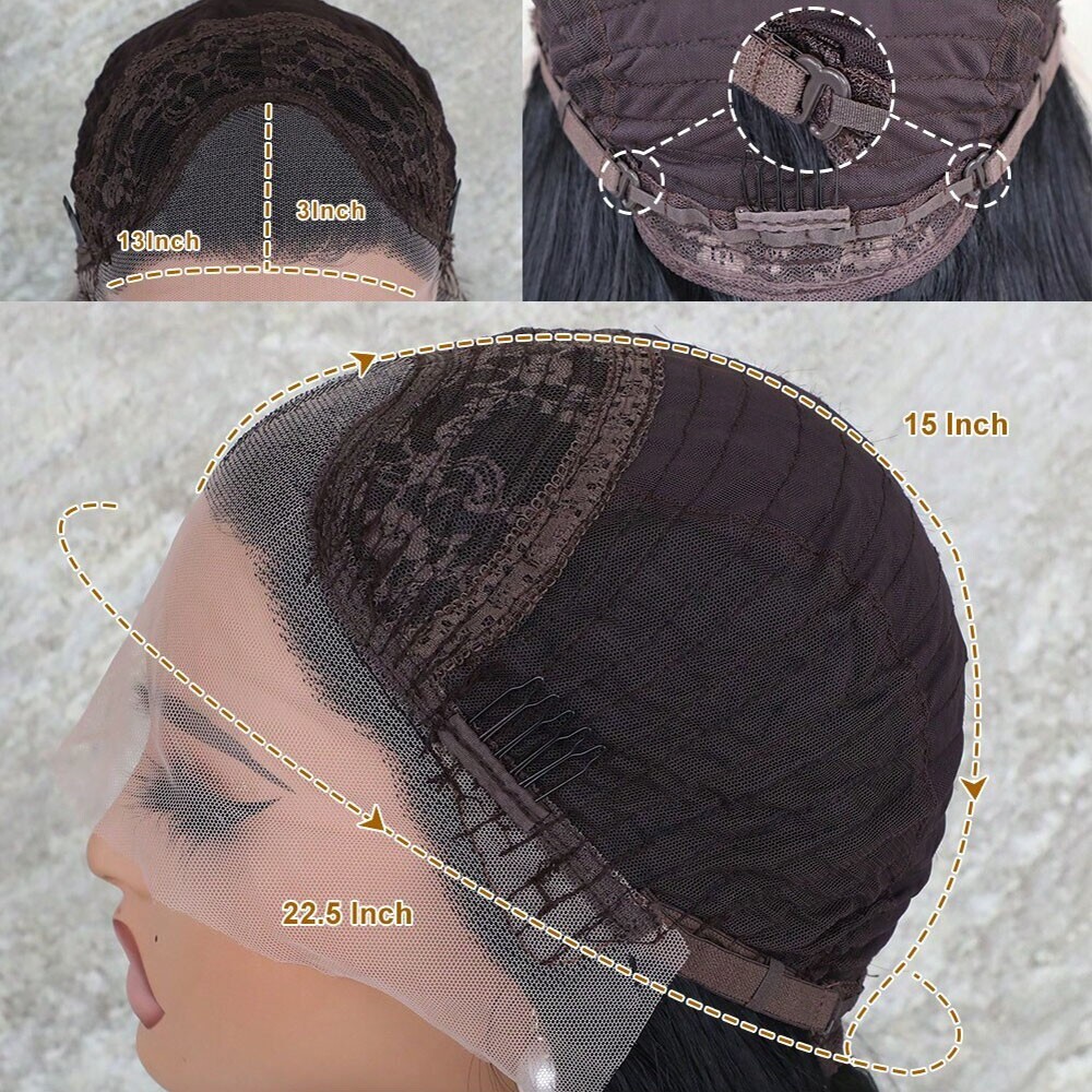 Short Body Wave Lace Front Wigs Soft as Human Hair Pre Plucked Natural Black Wig