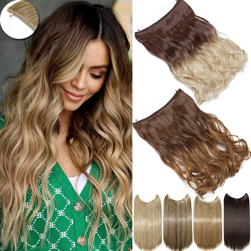 16″-24″ Hidden Secret Wire In As Human Thick Hair Extensions Invisible Hairpiece