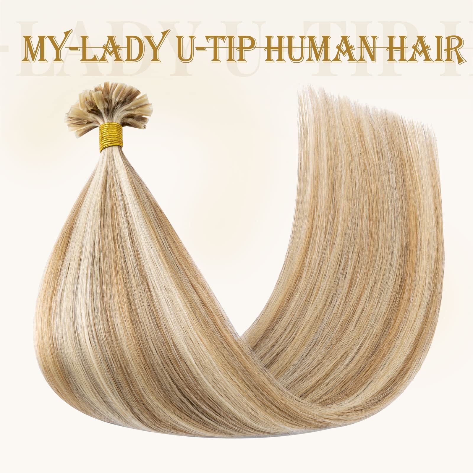 My-Lady K Tip Hair Extensions Real Human Hair Golden Blonde 14 Inch 50G